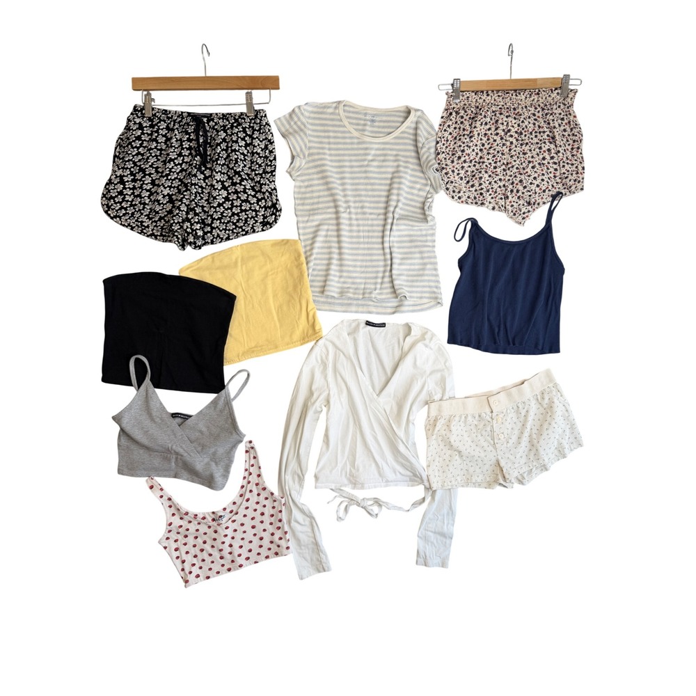 Brandy Melville John Galt 10 Piece Clothing Lot Crop Tube Top Shorts Baby Tee OS
